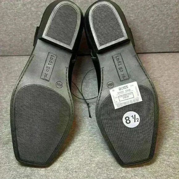 Indigo Rd. Western Silver Harness Black Boot Side Zip Heeled Platform Sz 8.5 - Picture 6 of 13